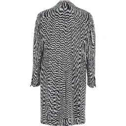 Grey Single-Breasted Coat with Classic Lapels in Wool Man