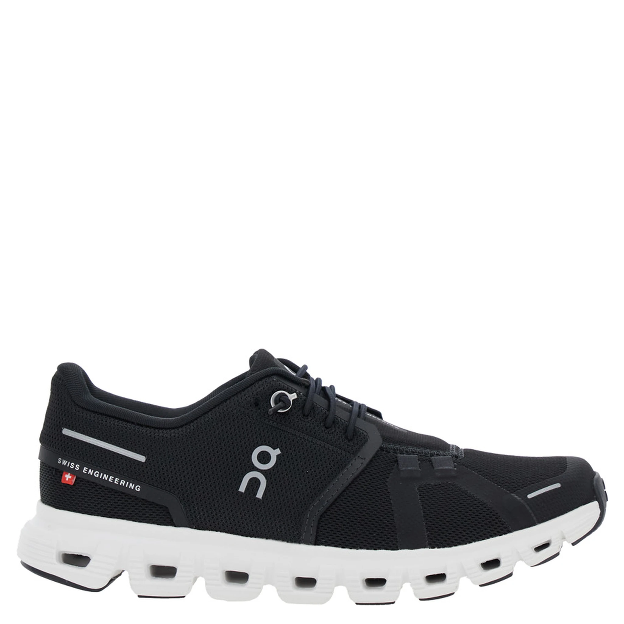 Cloud 6 Black Low Top Sneakers with Mesh Details and Logo on the Side in Tech Fabric Woman