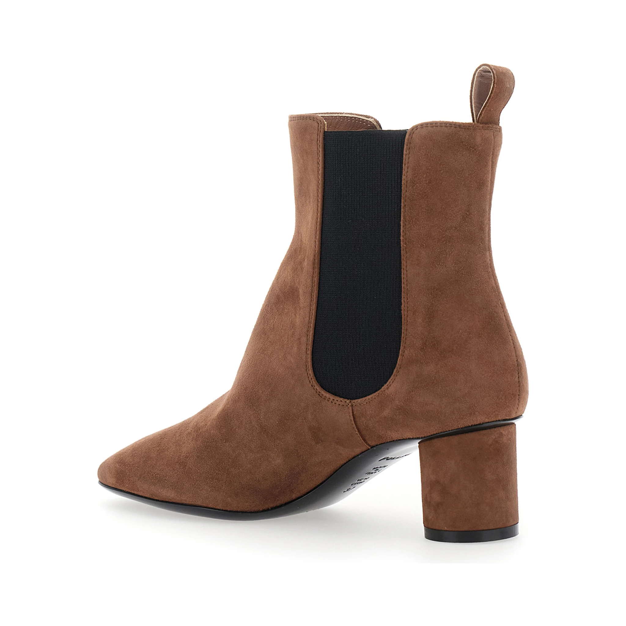 Brown Ankle Boots with Elastic Side Panel in Suede Woman