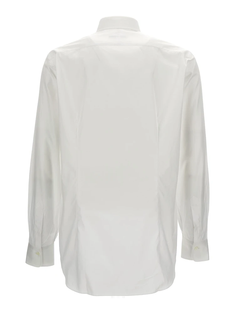 White Shirt with Button Fastening in Cotton Man