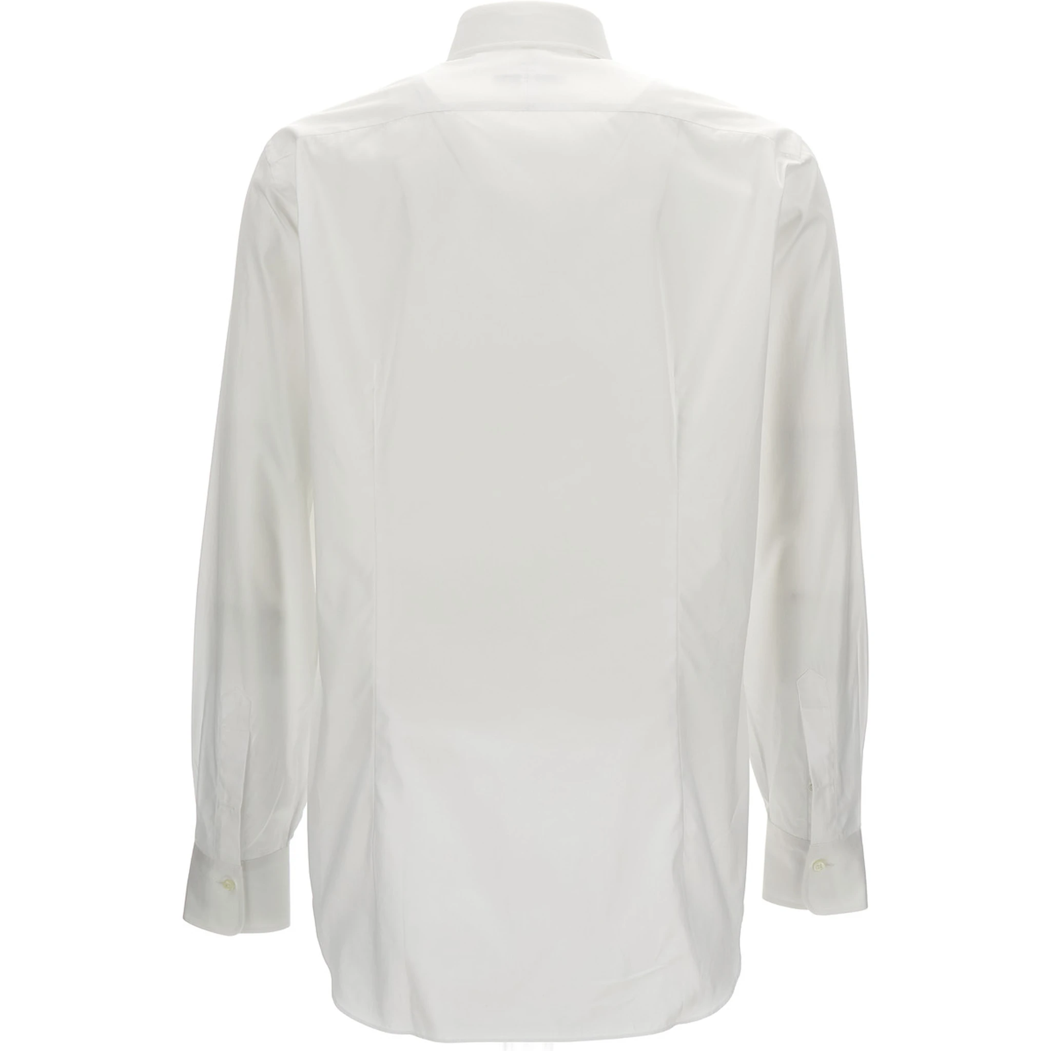 White Shirt with Button Fastening in Cotton Man