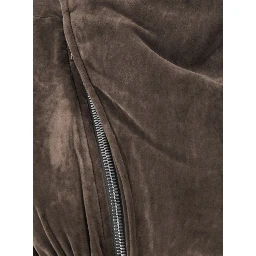 جاكيت قصير بتصميم هوليوود مع سحاب أمامي من مزيج الفسكوز للنساء