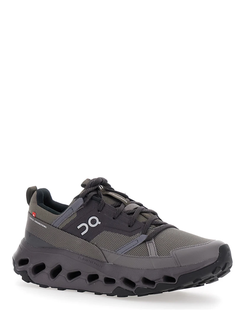Cloud Horizon Brown Low Top Sneakers with Mesh Details and Logo on the Side in Tech Fabric Man