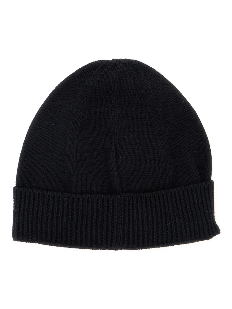 Black Beanie with Ribbed Brim and Logo Embroidery on the Front in Fabric Boy alternative