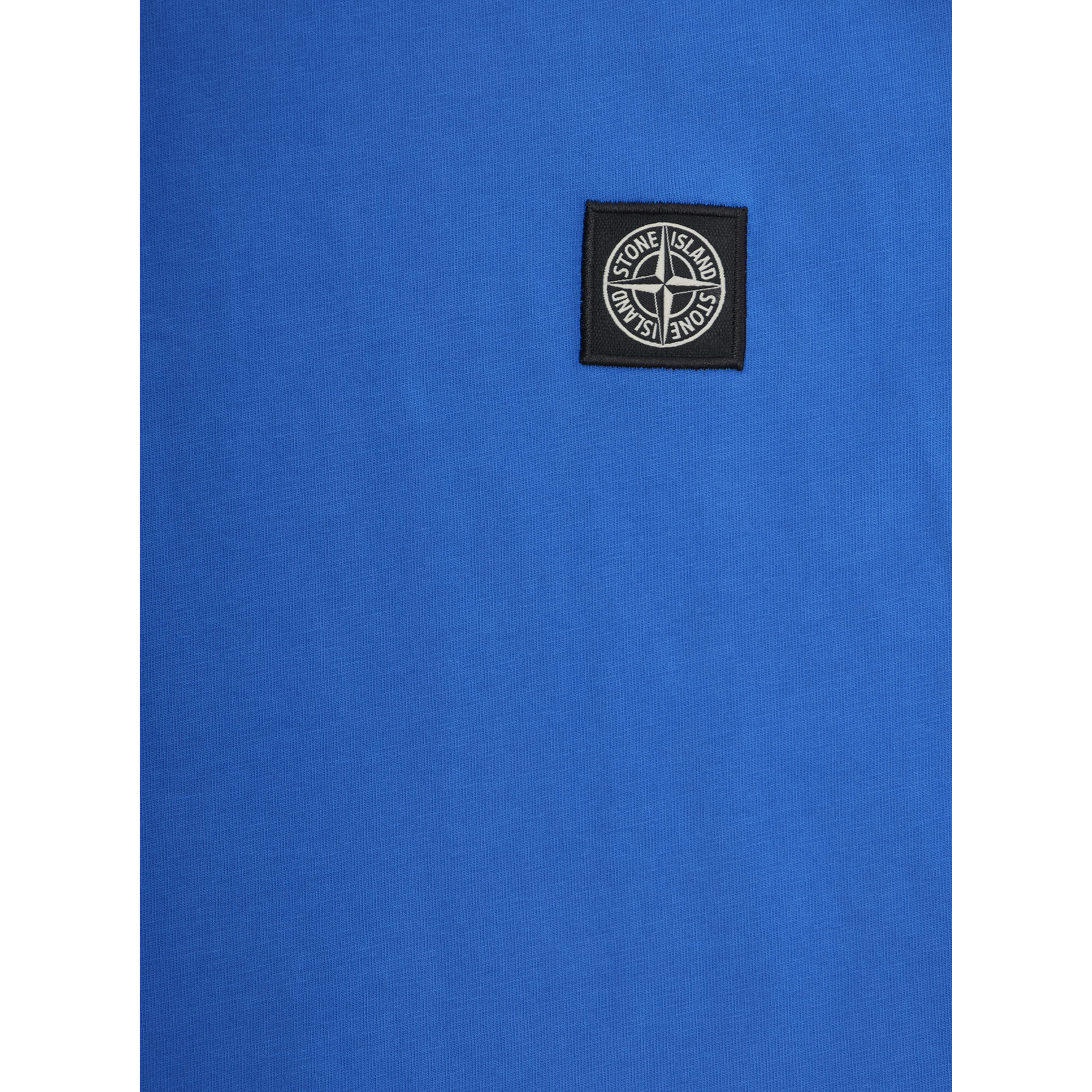 Blue T-Shirt with Round Neck and Logo Patch on the Front in Cotton Boy