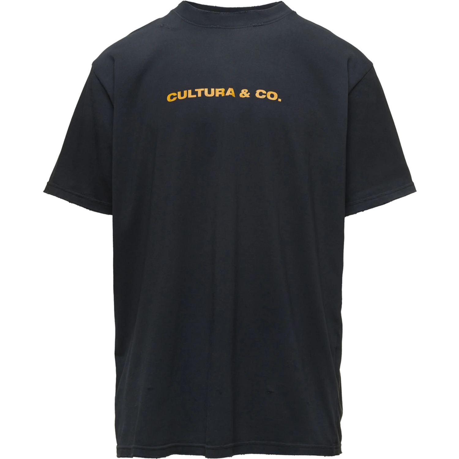 Black Crewneck T-Shirt with Cultura & Co Print in Jersey Man