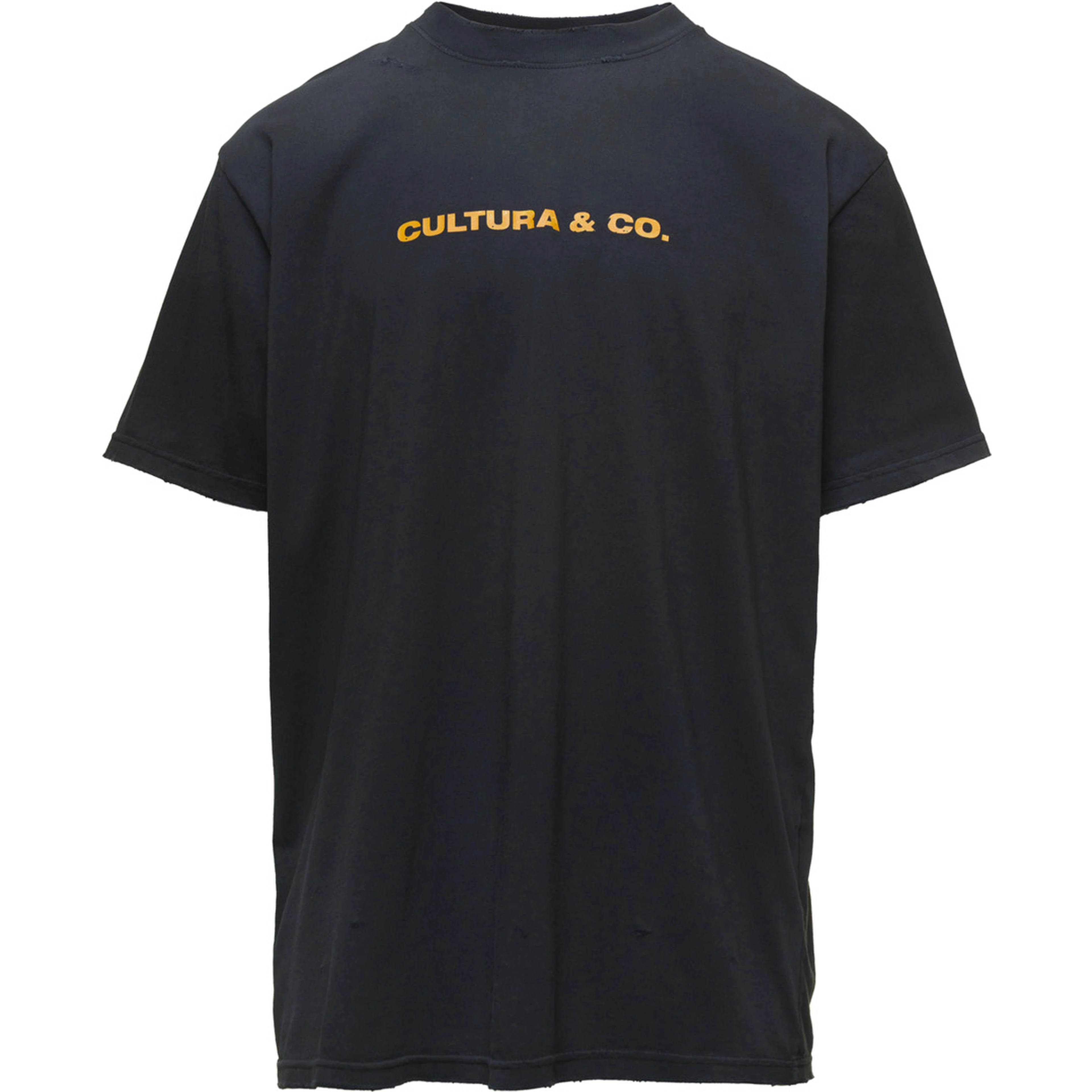Black Crewneck T-Shirt with Cultura & Co Print in Jersey Man