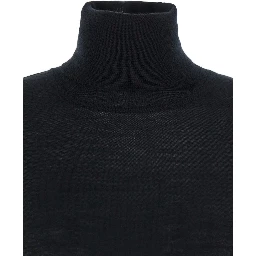 Black Turtleneck Sweater in Wool Blend Woman