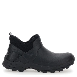 Black Ankle Boots with 4G Motif in Rubber and Fabric Man