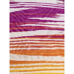 Fiammetta Multicolor Beach Towel with Logo Lettering on the Front in Cotton Home