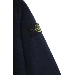Blue Crewneck Sweatshirt with Logo Patch on the Sleeve in Cotton Boy