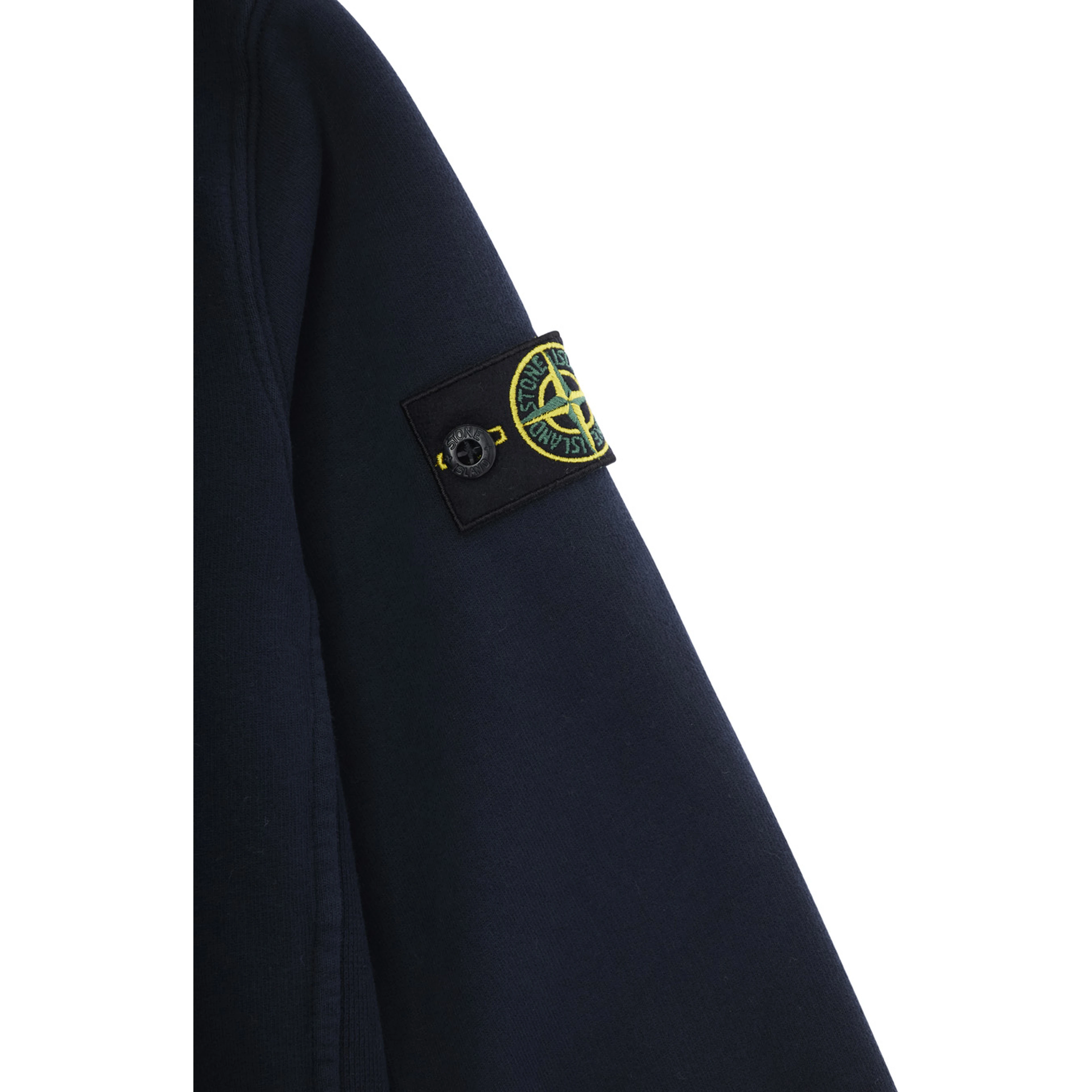 Blue Crewneck Sweatshirt with Logo Patch on the Sleeve in Cotton Boy