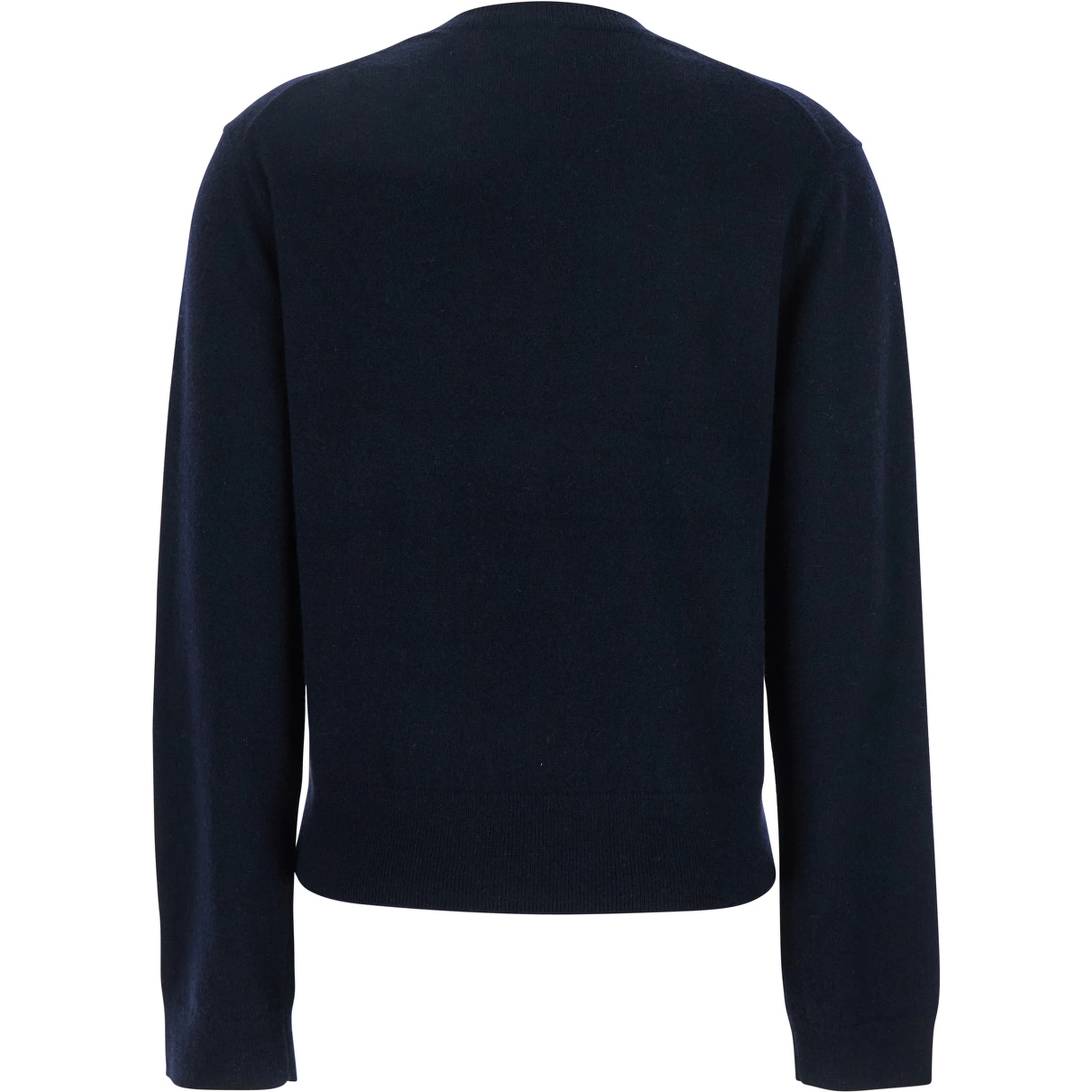 Blue Sweater with V Neck in Cashmere Woman