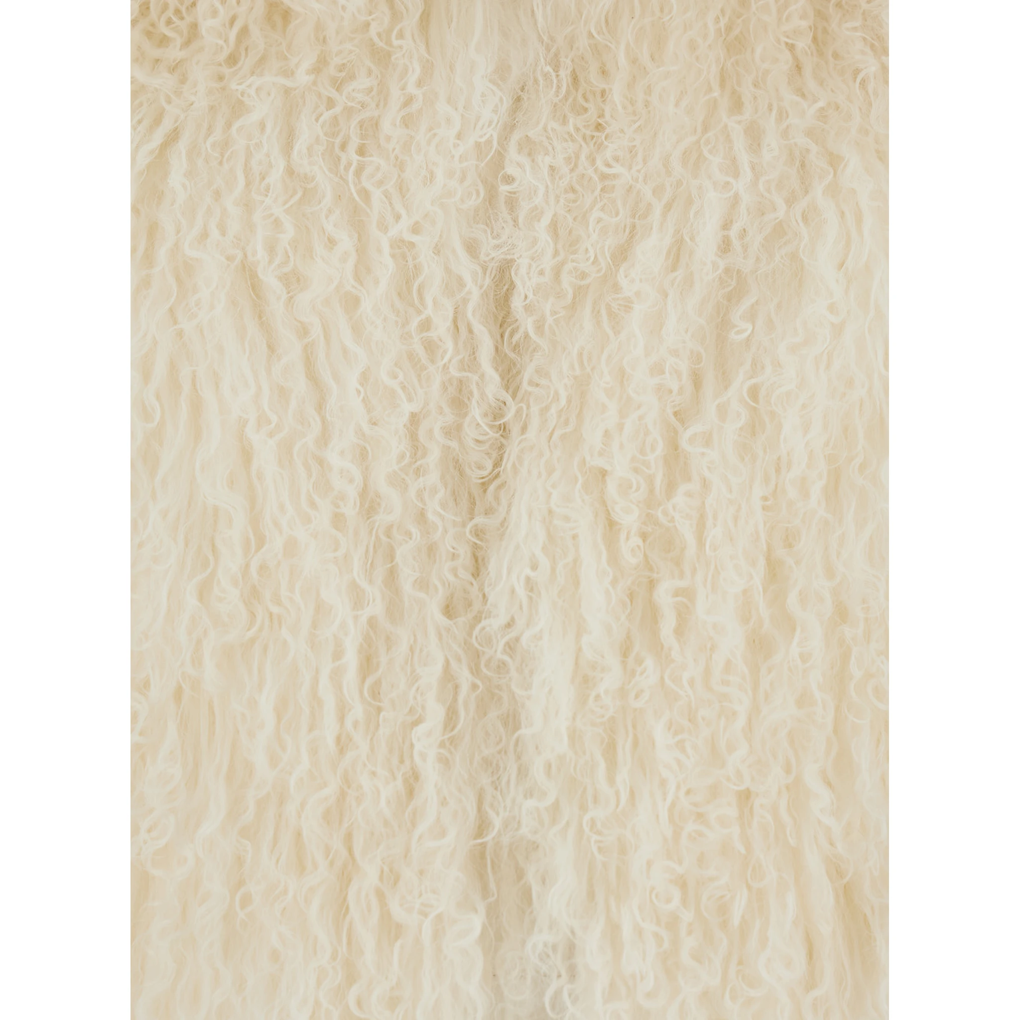 White Cropped Fur Jacket with Concealed Front Closure in Shearling Fur Woman