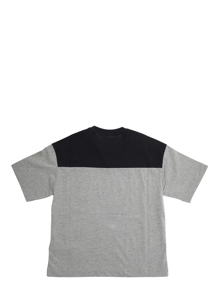 Multicolor Crewneck T-Shirt with Logo Lettering on the Front in Cotton Boy alternative
