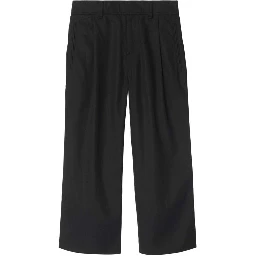 Pantaloni Morbidi Carven con Ricamo EKD in Misto Cotone Nero Bambino