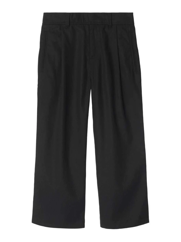 Pantaloni Morbidi Carven con Ricamo EKD in Misto Cotone Nero Bambino