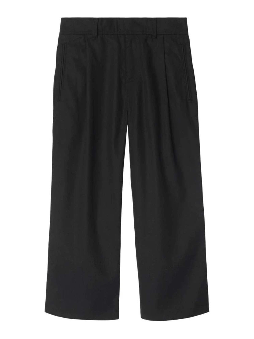 Pantaloni Morbidi Carven con Ricamo EKD in Misto Cotone Nero Bambino