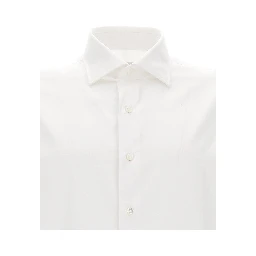 White Shirt with Button Fastening in Cotton Man