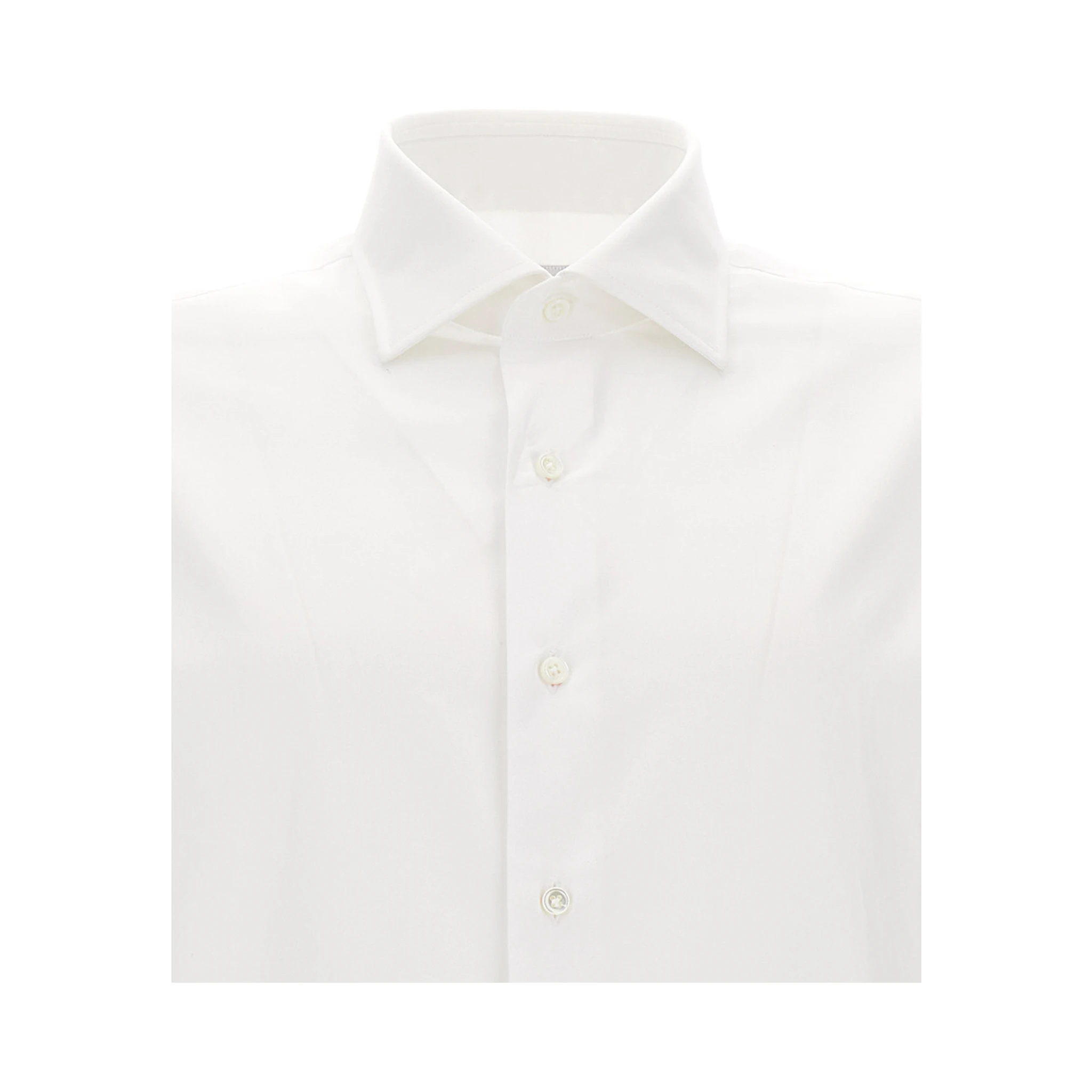 White Shirt with Button Fastening in Cotton Man