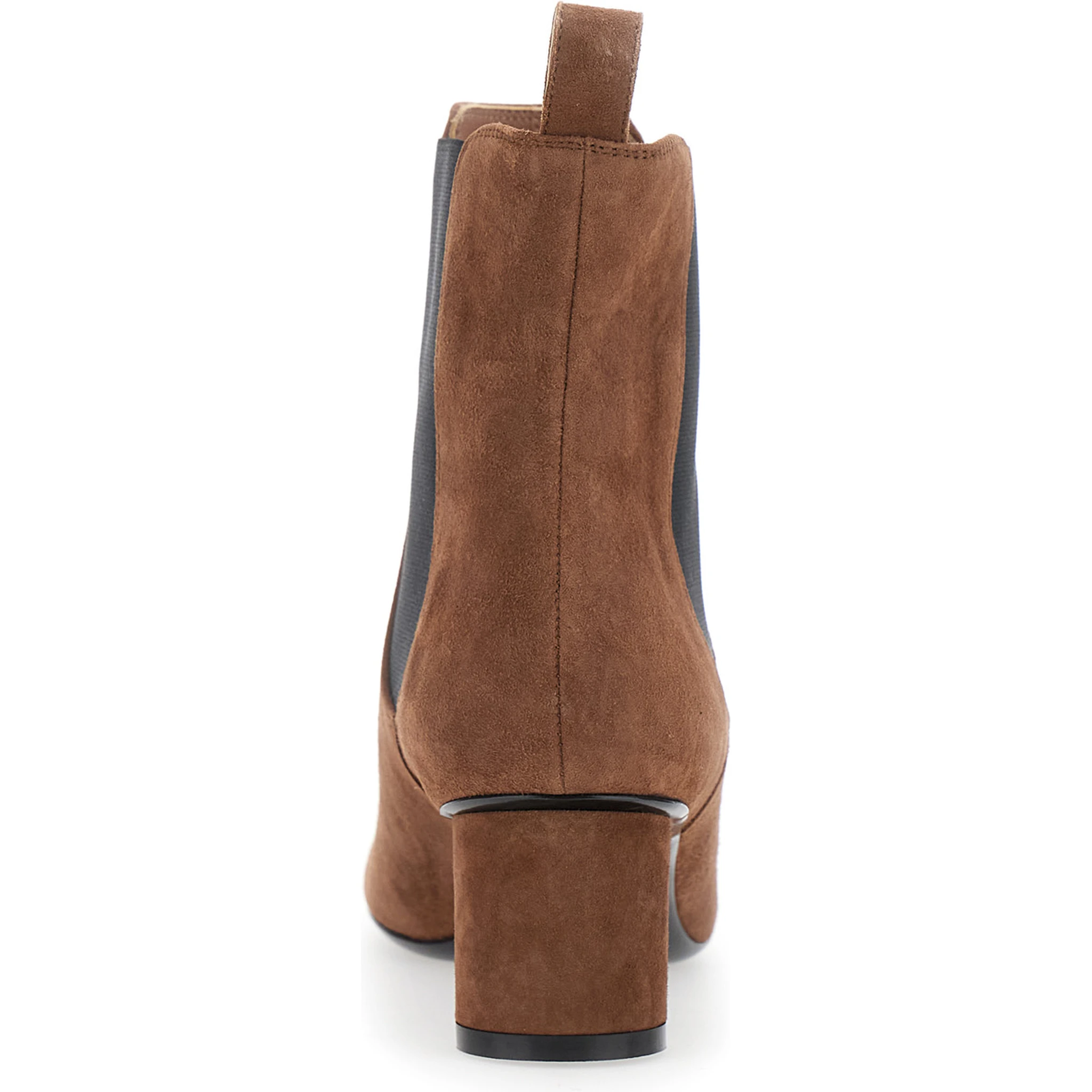 Brown Ankle Boots with Elastic Side Panel in Suede Woman