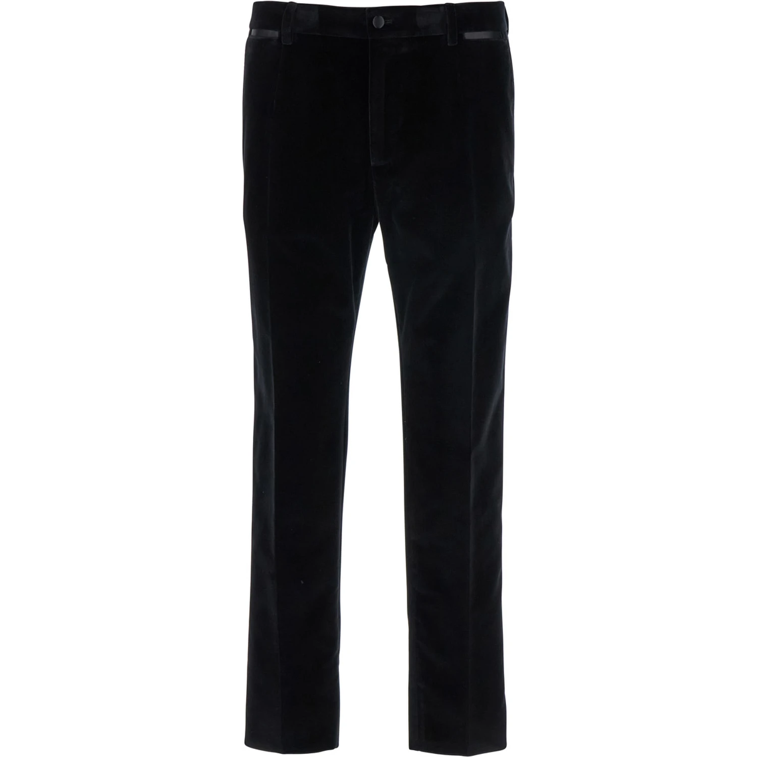 Black Pants with Belt Loops in Velvet Stretch Man