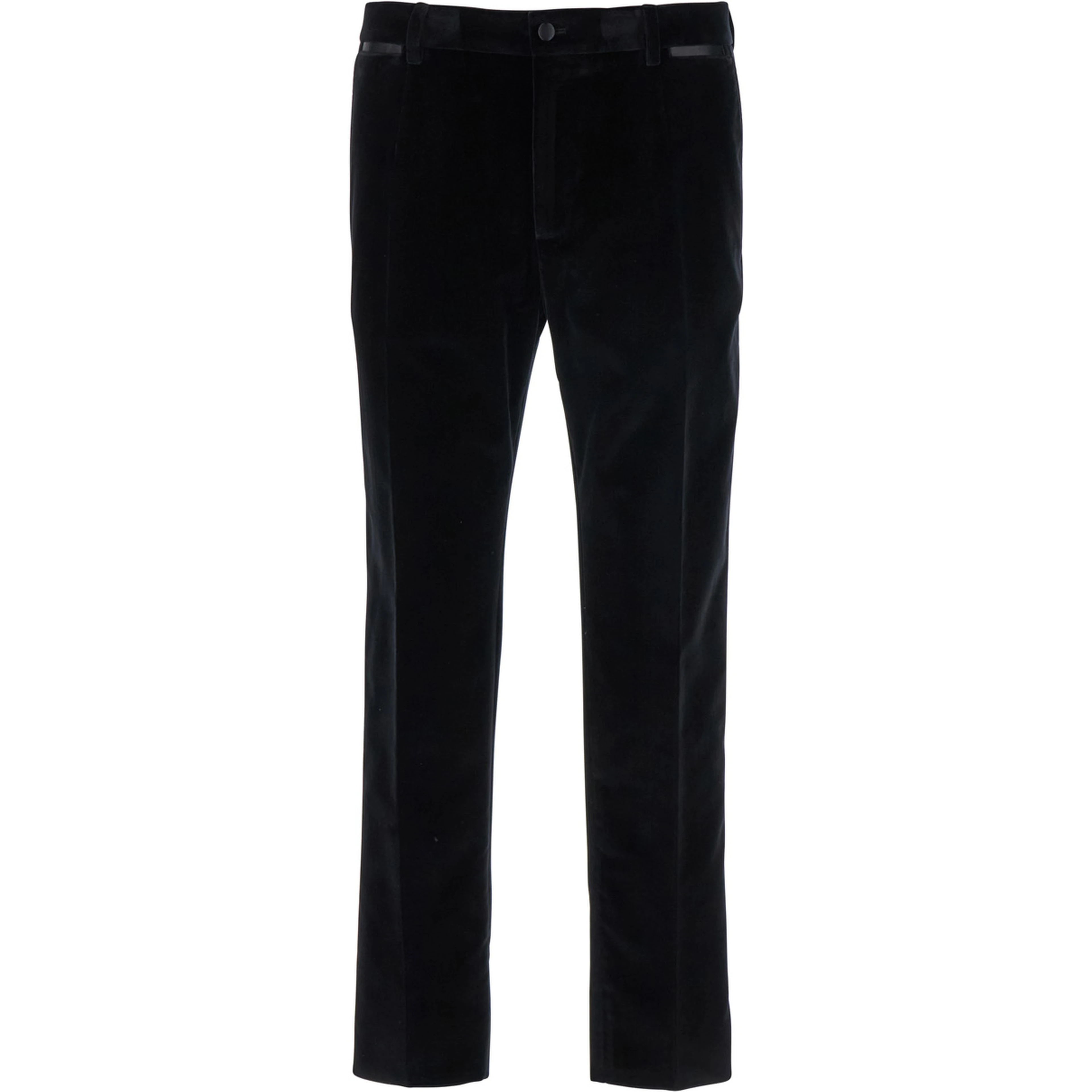 Black Pants with Belt Loops in Velvet Stretch Man