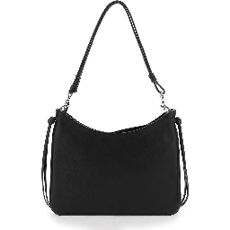 Gig Black Shoulder Bag with Adjustable Shoulder Strap in Leather Woman