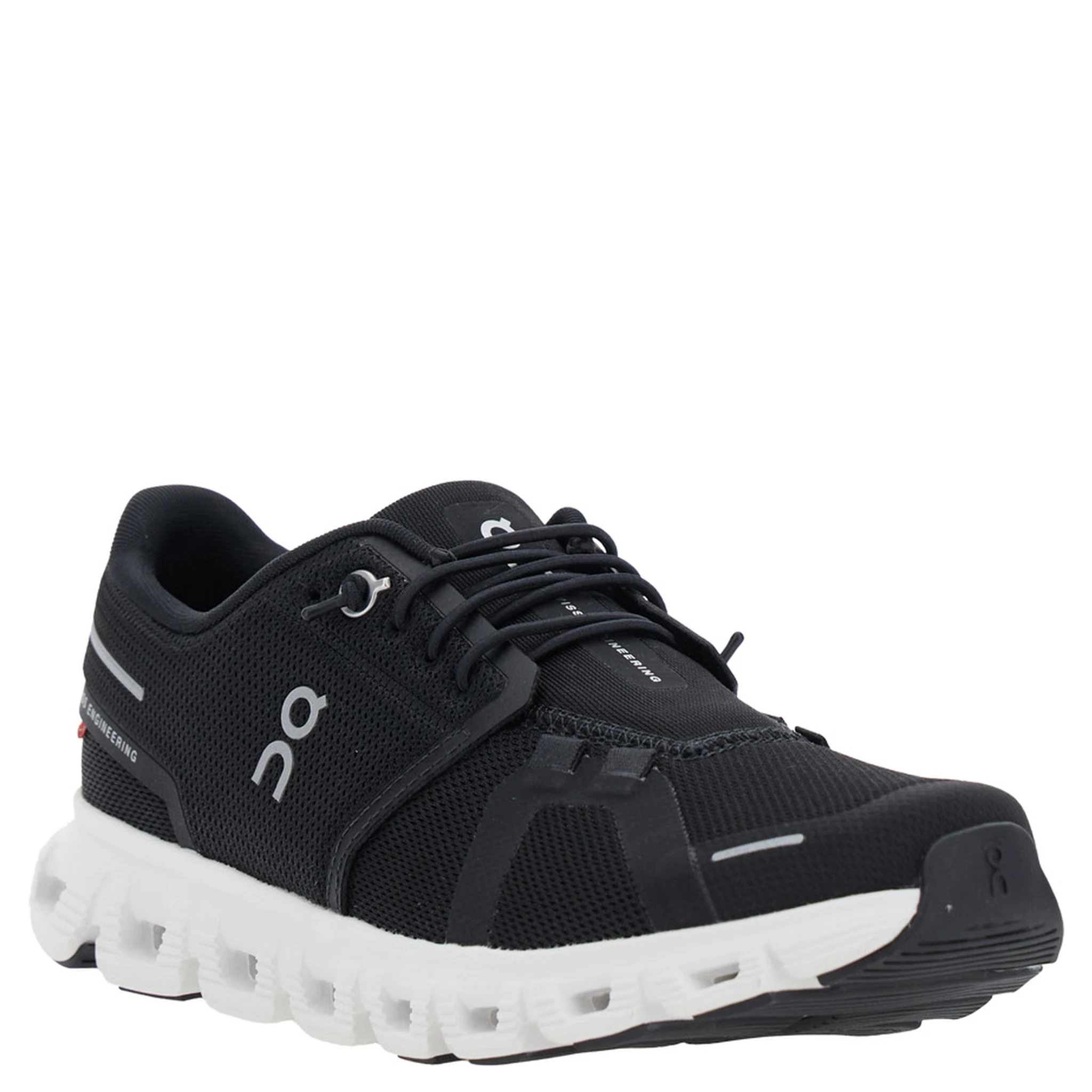 Cloud 6 Black Low Top Sneakers with Mesh Details and Logo on the Side in Tech Fabric Woman