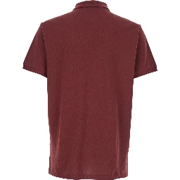 "Custom Slim Fit" Bordeaux Polo Shirt with Pony Detail on the Front in Cotton Man