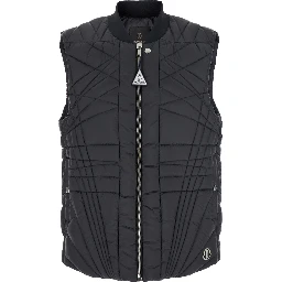 Megapenta Black Vest with Logo Detail on the Zip Puller and Logo Patch on the Front in Tech Fabric Woman