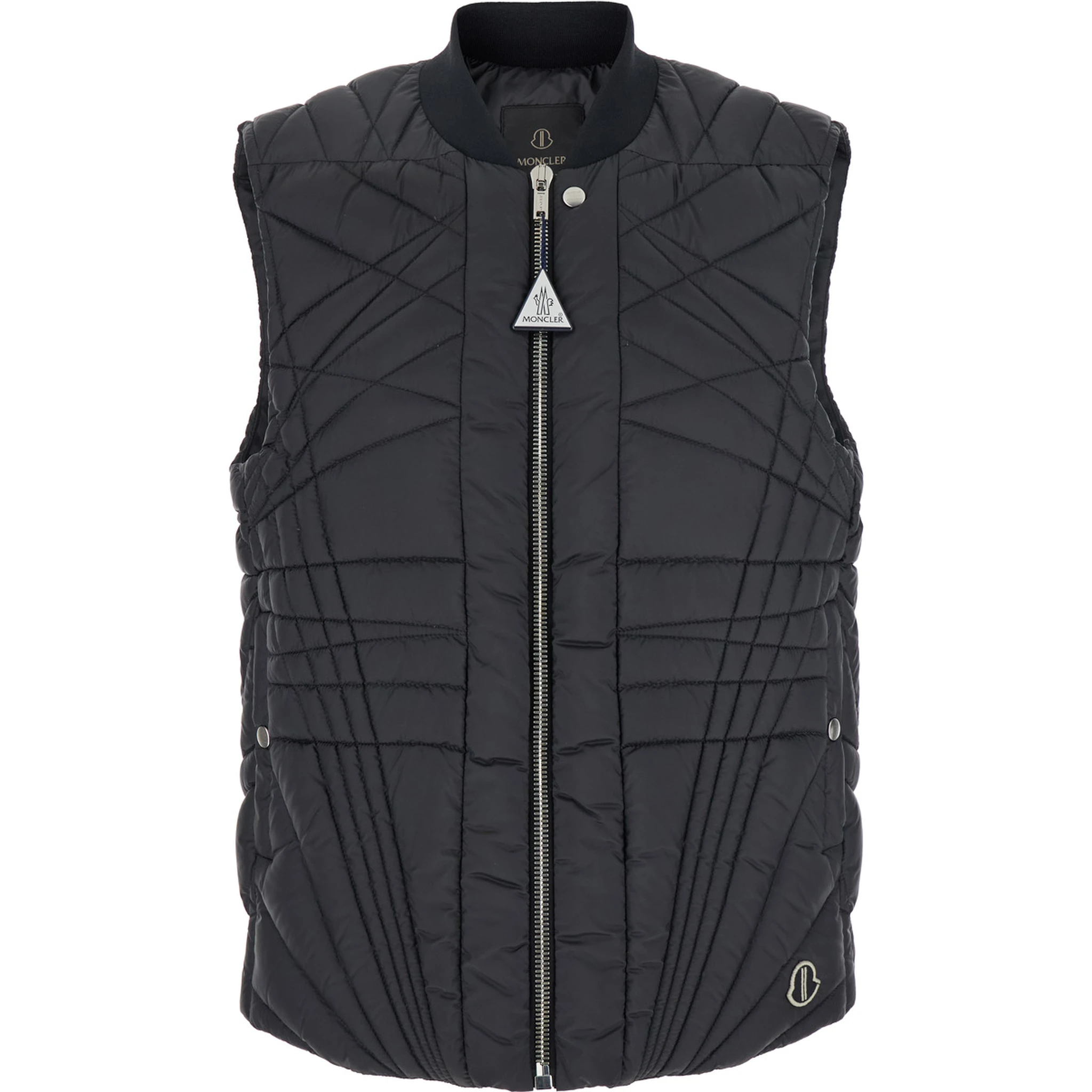 Megapenta Black Vest with Logo Detail on the Zip Puller and Logo Patch on the Front in Tech Fabric Woman