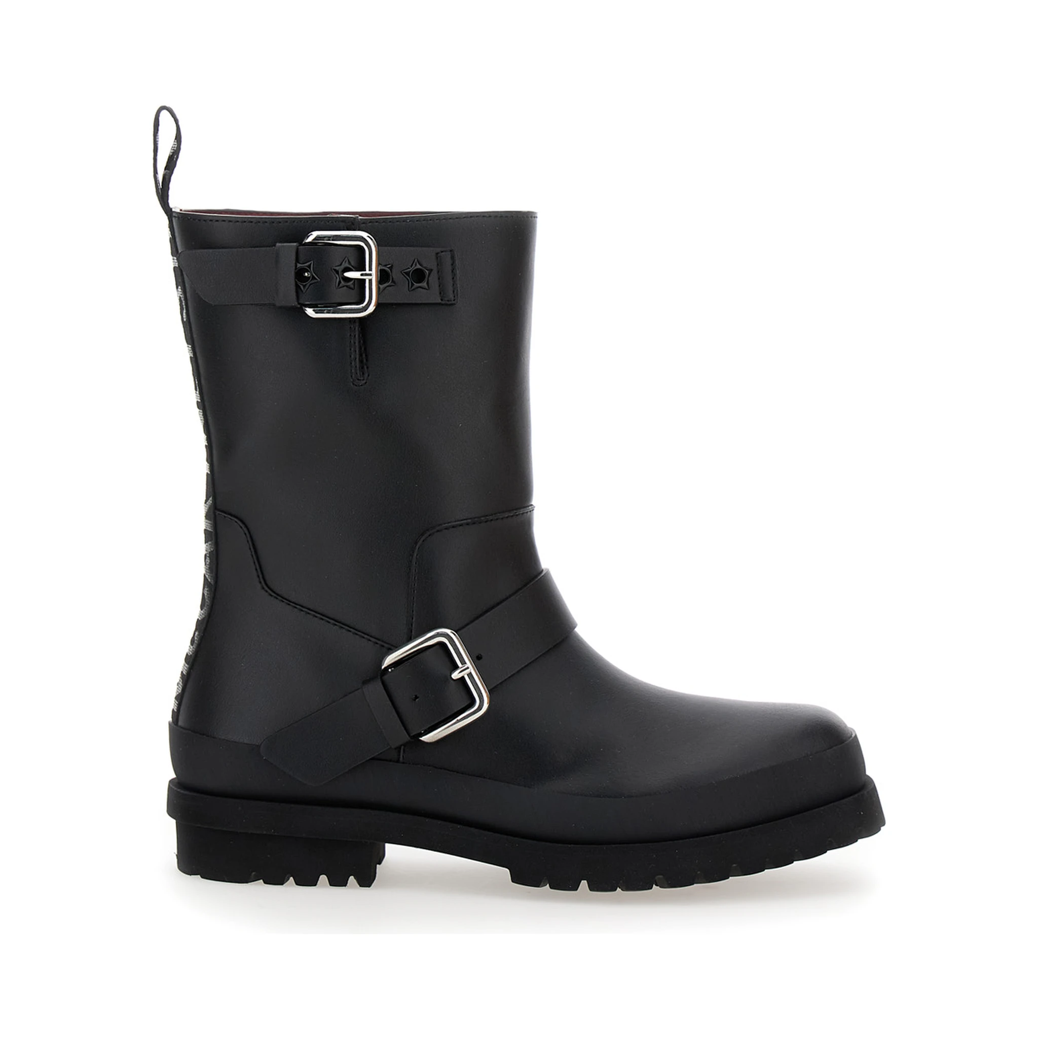 Trace Black Ankle Boots with Buckle in Tech Fabric Woman