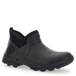 Black Ankle Boots with 4G Motif in Rubber and Fabric Man