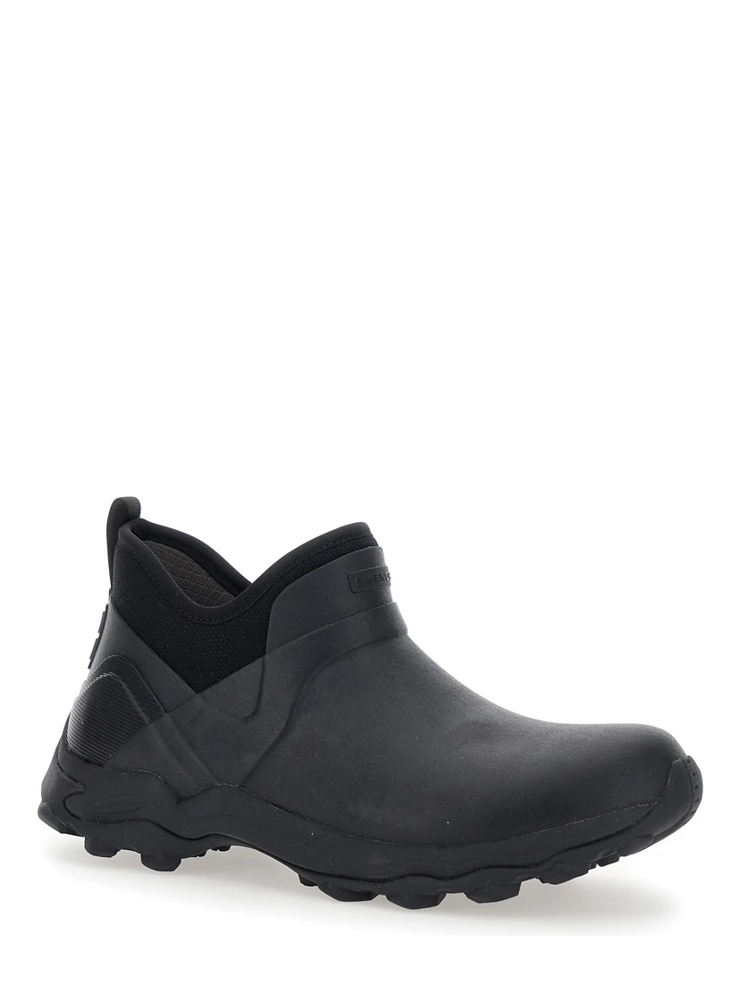 Black Ankle Boots with 4G Motif in Rubber and Fabric Man