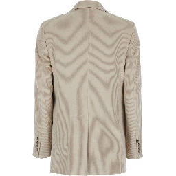 Kuban Beige Single-Breasted Jacket with Notched Revers in Cotton Blend Woman