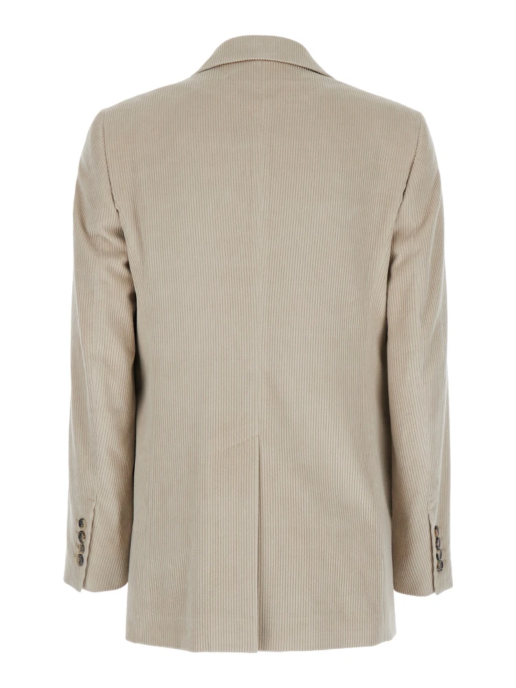 Kuban Beige Single-Breasted Jacket with Notched Revers in Cotton Blend Woman