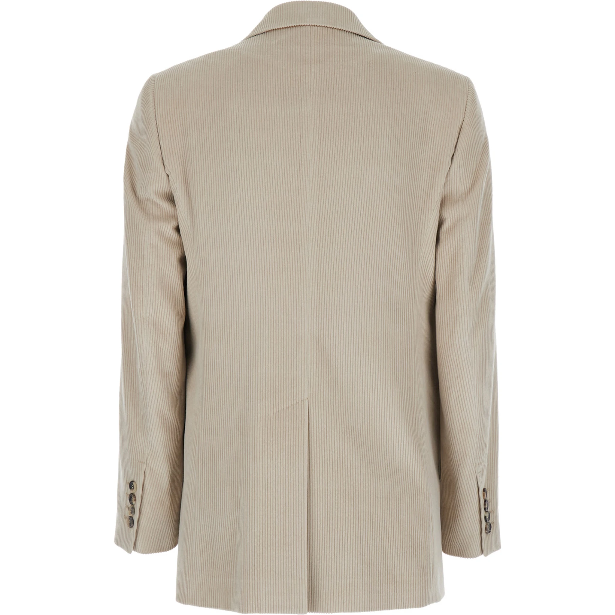 Kuban Beige Single-Breasted Jacket with Notched Revers in Cotton Blend Woman