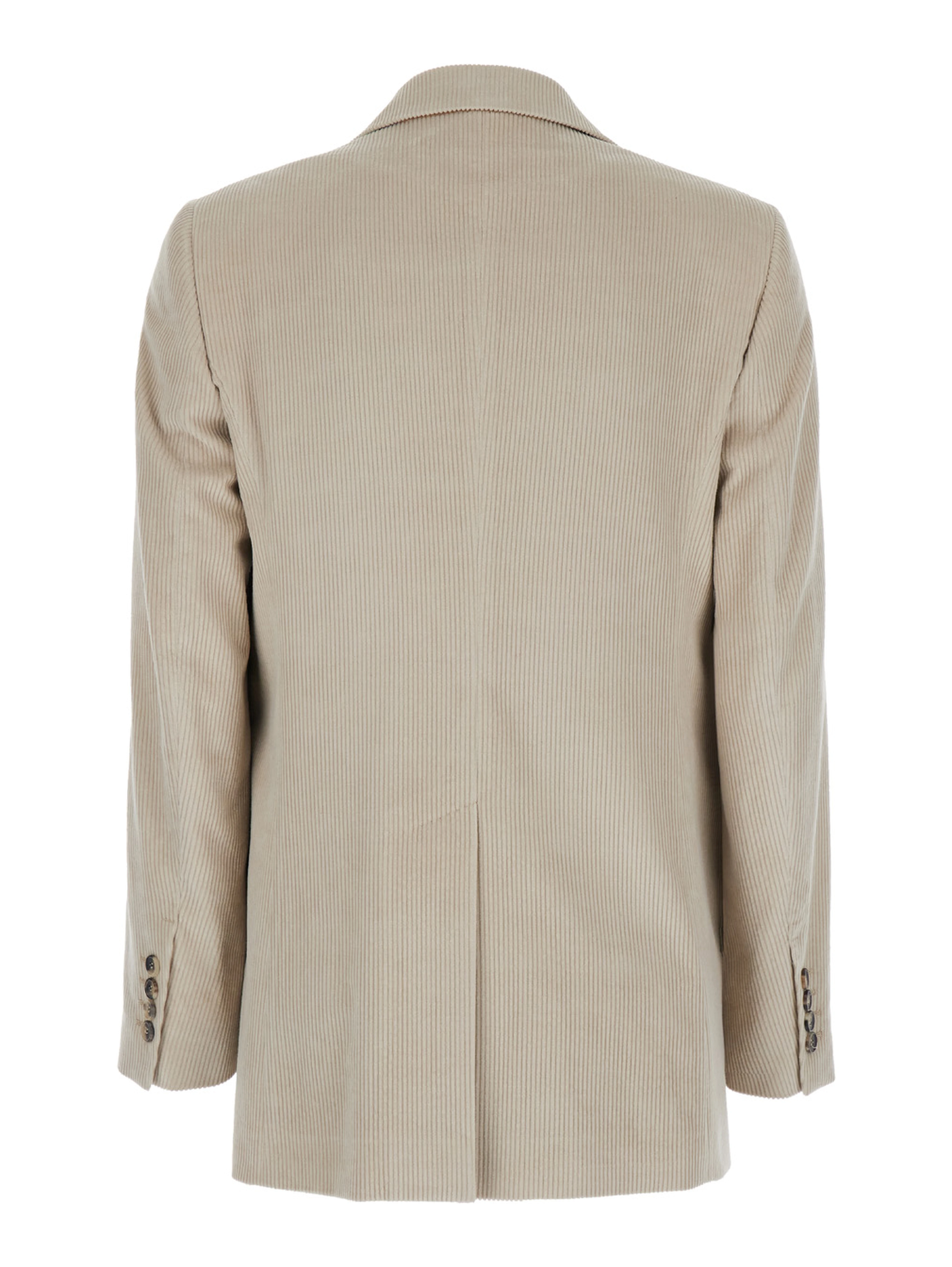 Kuban Beige Single-Breasted Jacket with Notched Revers in Cotton Blend Woman