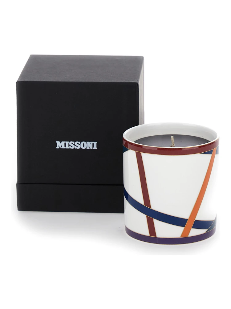 Multicolor Candle with Ribbons in Porcelain