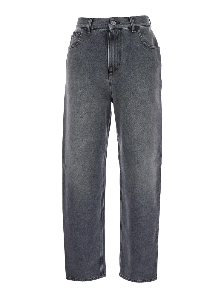 Grey Five-Pocket Jeans in Denim Woman