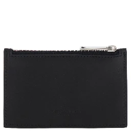 Black Card-Holder with Intreccio Motif in Leather Man