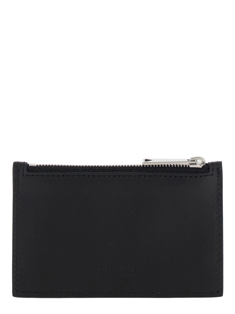 Black Card-Holder with Intreccio Motif in Leather Man alternative