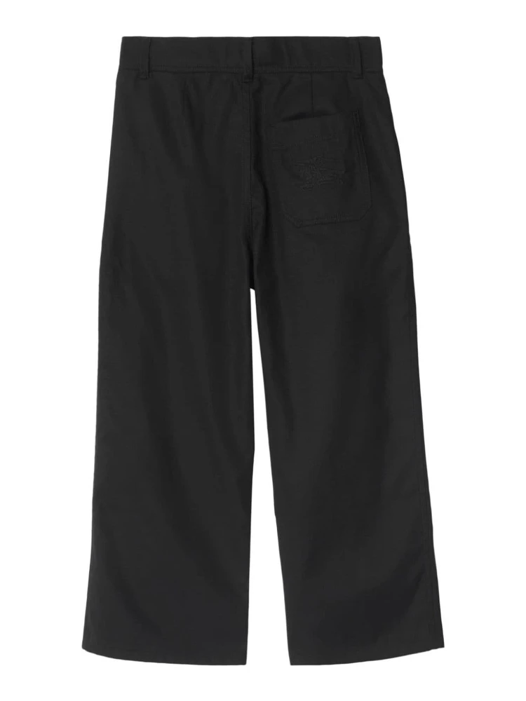 Pantaloni Morbidi Carven con Ricamo EKD in Misto Cotone Nero Bambino alternative
