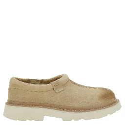 Tasman Beige Mule with Raised Sole in Suede Man