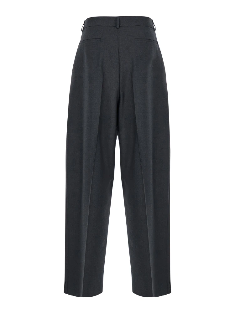 Grey Wide Pants with Pences in Wool Man alternative