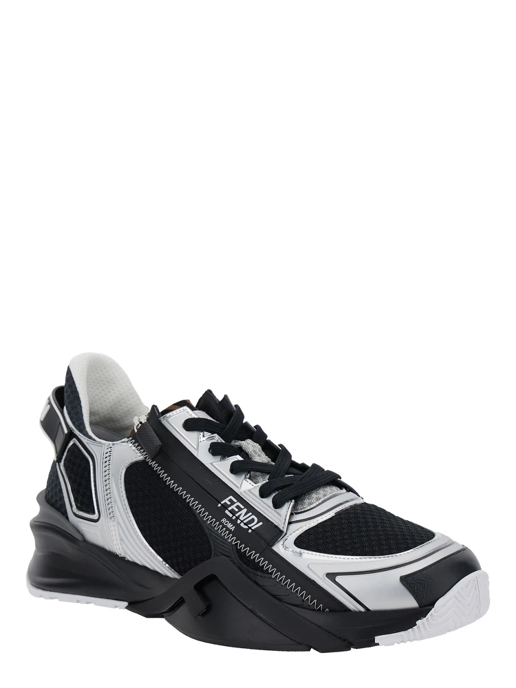 Fendi Flow Black Sneakers with Logo Lettering on Side and Heel in Tech Fabric Man alternative