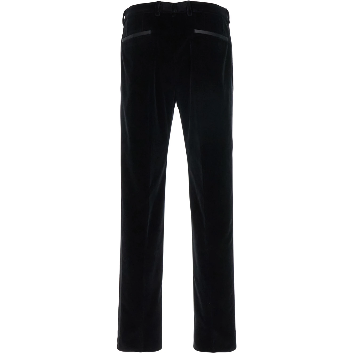 Black Pants with Belt Loops in Velvet Stretch Man