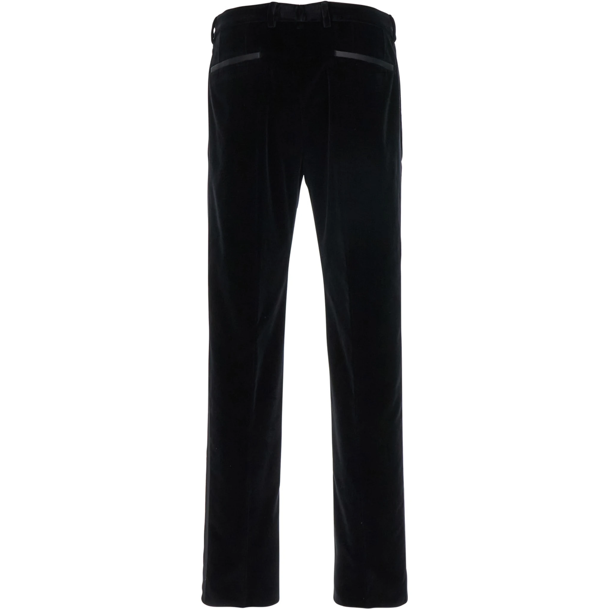 Black Pants with Belt Loops in Velvet Stretch Man