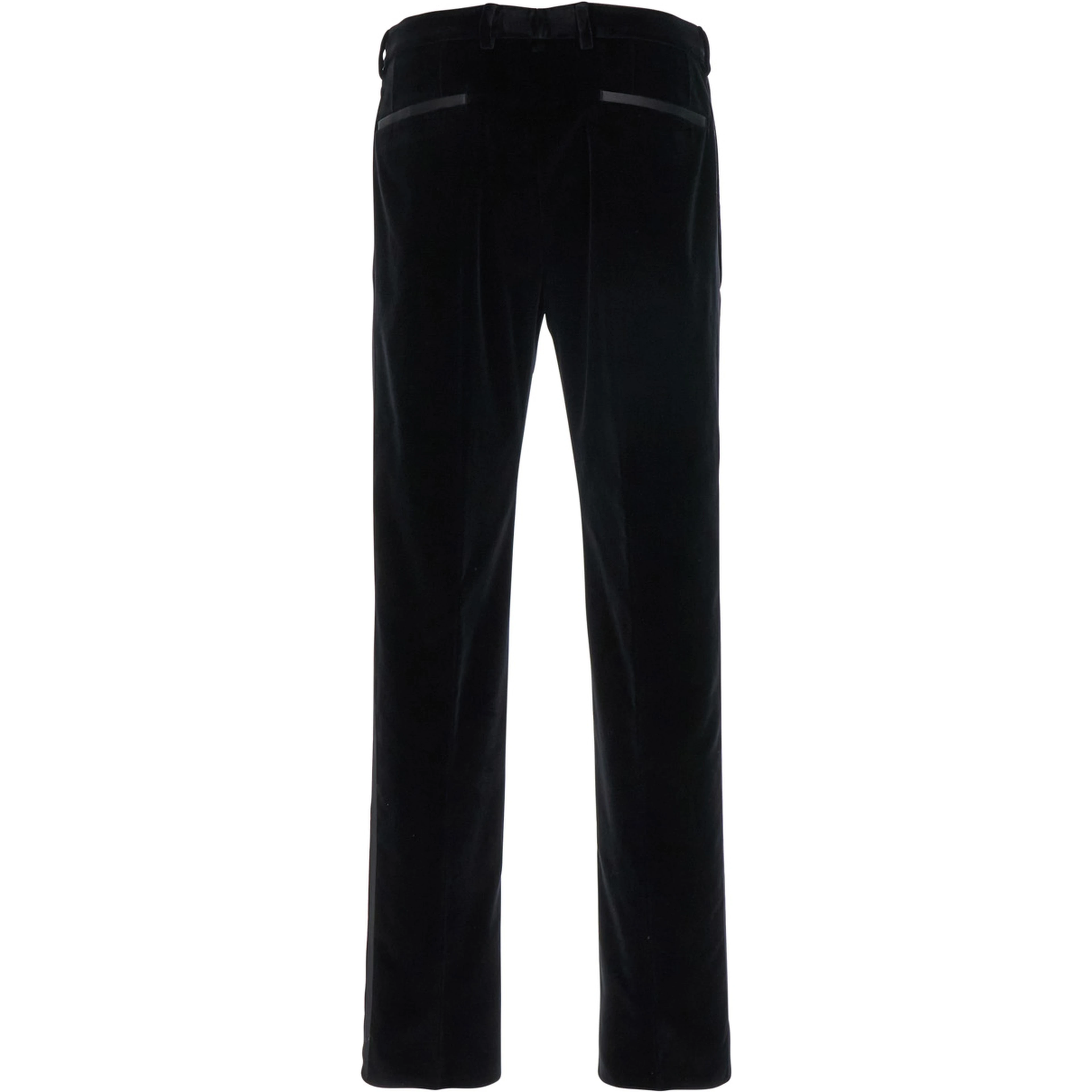 Black Pants with Belt Loops in Velvet Stretch Man